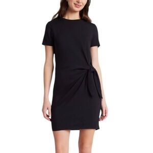 Kit and Ace Tie Brushed Dress Black Brushed French Terry T-Shirt Dress Sz L
